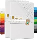 2er Set Spannbettlaken - Serie Maya Doppelpack Spannbetttuch für Matratzen bis 20cm - 90x200cm | 100x200cm, Weiss, 100% Baumwolle, hochwertige Verarbeitung, mit Gummizug