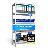 Lagerknecht Schwerlastregal 5 Böden Made in Germany, Fachbodenregal, Kellerregal, 180 x 92 x 46 cm, verzinktes Steckregal, 175 kg Fachlast, Ordnerregal, Lagerregal, Regalsystem, Vorratsregal