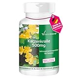 Vitamintrend Katzenkralle 500mg, 180 Tabletten, Cats Claw, Una De Gato, Nahrungsergänzungsmittel vegan ohne Magnesiumstearat, in Deutschland hergestellt