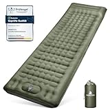 Isomatte Camping Selbstaufblasend, 12CM Verdicktes Aufblasbare Matratze Kleines Packmaß, Wasserdicht Luftmatratze Outdoor mit Fußpressepumpe und Kissen, Anti-Ripstop Schlafmatte für Wandern und Strand