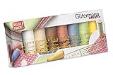 Gütermann Creativ Nähfaden-Set mit 8 Spulen Baumwolle C Ne 50 100 m in bunten Farben + ein Omnigrid Universal-Lineal, 3 x 15 cm, 734587