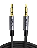 UGREEN Aux Kabel 3.5 Klinke auf 3.5 Klinke Kabel 3.5mm klinkenkabel 4 Polig unterstützt Mikrofon für Headset(CTIA), Handy, Auto Radio, MP3 Player, Lautsprecher, PS4, Xbox One usw.(2m)