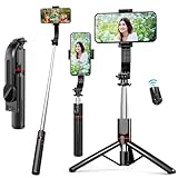 EASERIA Selfie Stick Kompatibel mit iPhone Samsung, Handy Stativ für Live-Streamer, Smartphone Selfiestick & Tripod mit Abnehmbarer Handyhalterung und Fernbedienung, Koppelbar mit Handy Bluetooth