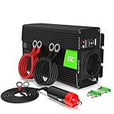 Green Cell 500W/1000W 12V auf 230V Sine Wave Volt kfz Spannungswandler Wechselrichter Power Solar Inverter DC AC Umwandler Stromwandler Wohnwagen Auto Modifizierte Sinus Zigarettenanzünder Steckdose