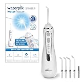 Waterpik Advanced Kabellose Munddusche, Water Flosser Testsieger 2024, Precision Pulse Technologie, bis zu 99,9Prozent Plaque Entfernung, 4x Aufsätze, 3 individuelle Modi, Induktionsladesystem, Weiß