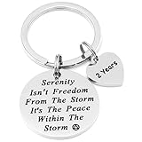 Hutimy AA Geschenke Nüchternheit Schlüsselanhänger für Männer Genesung Geschenke für Frauen Nüchternheit Schlüsselanhänger Schmuck Liebe Nüchternheit Recovery Schlüsselanhänger Silber