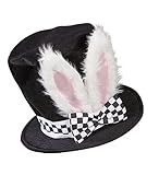 W WIDMANN MILANO Party Fashion 10021 - Zylinder mit formbaren Hasen-Ohren, Kaninchen, Wunderland, Märchen, Hut, Mottoparty, Karneval