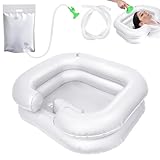 TYBYBB Haarwaschbecken für Bettlägerige, Aufblasbares Haarwaschbecken mit 1M Ablaufschlauch, Haare waschen im Bett Mit Duschkopf und Wassersack, für Schwangere Verletzte Behinderte Senioren