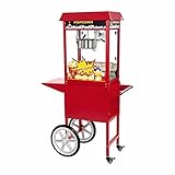 Royal Catering RCPW-16E Popcornmaschine Popcorn Maker Pop-Corn Automat mit Wagen Rot Inkl. Zubehör