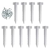 Hochbeet Eckverbinder | 10 Stück Schwellenbrackets - Bodenspitze Metallstab für Farm Raseneinfassung Gemüsebeet Stützmauer