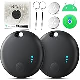 Air Tracker Android, 2 Pack Schlüsselfinde Air Tag Android Kompatibel mit Apple Wo ist? APP und Google Find Hub APP,Android Smart Tag Bluetooth Tracker Anti Verlust Tag für Geldbörse (Schwarz, 2 PACK)