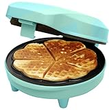 Bestron Waffeleisen für klassische Herzwaffeln, Waffelmaker mit Antihaftbeschichtung für Waffeln in Herzform, Retro Design, 700 Watt, Farbe: Mint