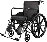 WLH Alexanders Leichtgewichtrollstuhl Klappende Erwachsene Rollstuhltransportstuhl mit Leinenkissen verdickte Massive Reifenfarbe All-in-One-Rad-Rollstühle rollstühle