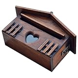 JOINPAYA Wandmontierter Vintage Briefkasten aus Holz Regensicherer Vorschlagskasten In Hausform Großer Villa Briefkasten für Außenbereich