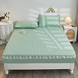 Gesteppte Sojabohnenfaser-baumwollbettspitze Extra Tiefe Bettblatt Passt 5-30 Cm Matratze Warme Dicke, Reine Farbmatrating-schutzabdeckung Für Zwilling Full Queen Kingsize-bett(Size:120*200cm,Color:2)