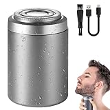 Mini Portable Electric Shaver, 2024 Neuest Rasierer Herren Elektrisch, USB Mini Rasierer mit 3D Nass- und Trockenrasierer Mini Shave für Den Ganzen Körper Reiserasierer für Männer Vermissen (Silber)