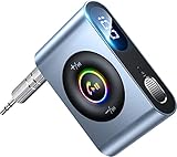 2024 JOYROOM Bluetooth Adapter Auto, Aux Bluetooth Adapter Klinke 3.5mm, Hi-Fi Stereo Musik KFZ Bluetooth 5.3 Empfänger mit 22 Stunden Spielzeit für Auto, Zuhause, Kopfhörer und Lautsprecher