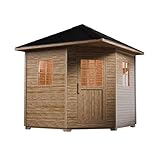 Artsauna Gartensauna Eldur mit 8 kW Ofen, Beleuchtung & Zubehör - Saunahaus aus Fichtenholz - Außensauna für 4 Personen - Outdoor Sauna 200x200x256 cm