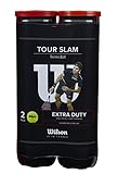 Wilson Tennisbälle, Tour Slam, 2 Dosen mit je 4 Bällen, Für alle Beläge, Gelb, WRT108901