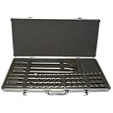 Makita D-42494 SDS-MAX Bohrer-Meißel-Set 7-teilig im Alu-Koffer, 4x Hammerbohrer Ø 18 - 25 mm, 540 mm lang, 1x Spitzmeißel, 1x Flachmeißel, 1x Breitmeißel, je 400 mm lang