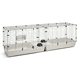 XXL Kaninchen- und Meerschweinchenheim Nagerkäfig Cubix 200 schwarz-hellgrau