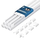 shinfly 2,4 m Kabelkanal Weiß – Kabelkanal Weiß Selbstklebend für Stromkabel, Kabelschacht Weiss, Kabel Verstecken – Kabelleiste für Wand – Weiss 15 mm x 9 mm