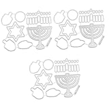 HOMSFOU 3 Stück Chanukka-schneideschablonen Schneiden Das Von Schnitte Kartenschablonen Und Schneidwerkzeug Urlaubsschablonenvorlage Cutter Form Stahl Mit Hohem Kohlenstoffgehalt Silber