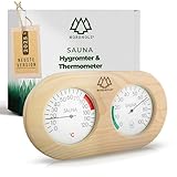 NORDHOLZ® Sauna Thermometer Hygrometer 2in1 - Zuverlässig & genau für die richtige Temperatur und Luftfeuchtigkeit - Sauna Hygrometer für eine wohltuenden Atmosphäre - Hochwertiges Sauna Zubehör