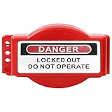 Chewtoyo OSHA-konforme Ventilverriegelungsvorrichtung, universelles rotes Kunststoffschieber-Sicherheitsschloss, verstellbare Verriegelung für industrielle Rohrventile