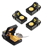 4 Stück Mausefalle, Tierschutzgerechte Profi Mausefalle Schlagfalle, ohne Rattengift, Sofort startklar & Wiederverwendbare Mäusefalle, ideal Rat Trap für Haus, Küche, Garten