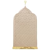 LAVAMOND Gebetsteppich Beten Teppich Muslim Gepolstert Muslimischer Gebets-Teppich Dicker Stoff (Beige)