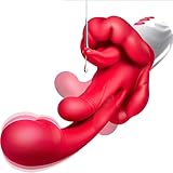 Vibration für Frauen Dildo Vibrator mit 10 Vibrationsstufen 5 Arten von Zungenvibratoren & 5 Wipp & Heizmodi, G-Punkt Vibrator Dildo Anal Vibrator Klitorisstimulation Sex Spielzeug für die Frauen