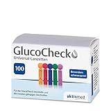 GlucoCheck Universal-Lanzetten von aktivmed, passend für alle gängigen Stechhilfen zur schmerzarmen Blutentnahme für Diabetiker zur Blutzucker-Messung, 100 Stück