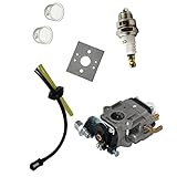 Wivplex Vergaser Benzinschlauch Zündkerzensatz 23-26CCM, for Einhell, for AL-KO, Atika, for Fuxtec, Freischneider, Heckenschere Zündkerze für 4-Takt-Rasenmäher