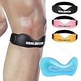 Healrecux Patellasehnenbandage, Kniescheiben Bandage Patella Knee Support für Fußball, Basketball, Laufen, Tennis, Sehnenentzündung, Volleyball und Kniebeugen, Patellasehne Kniestütze, Schwarz