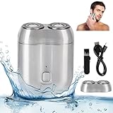 XCWTBL Rasierer Herren Elektrisch,Tragbarer Mini Elektrischer Rasierer Herren, Elektrorasierer Herren 2 In1wasserdicht Kabellos Rotationsrasierer Für Gesicht Nass Tiefenreinigung Shaver Men