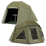 Lucx® Wolf Schirmzelt + Überwurf Brolly incl. Winterskin Shelter with Overwrap Angelzelt + Skin Karpfenzelt 10.000mm Wassersäule