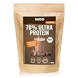 HANS Brainfood 90% Bio ULTRA fermentiertes Erbsenprotein Pulver cremig 3kg Schoko - Veganes Proteinpulver cremig Mit Optimalem Aminosäurenprofil & Gut löslich - Bio Protein Pulver (1000g) (1000g)