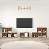 HOMELEN TV-Schrank Set Wandmontiert 8 pcs Artisan-Eiche Holzwerkstoff,TV Schrank, Fernseher Schrank, TV Möbel Wohnzimmer Schränke Fernsehtisch,RTV Unterschrank für Wohnzimmer Schlafzimmer
