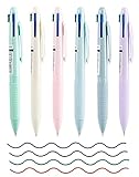 LAOYE 6er Mehrfarbiger Kugelschreiber 4 in 1 Mehrfarbiger Stifte 0,5mm Multicolor Pen 4 Farben Kugelschreiber bunt Druckkugelschreiber für Büro Schulbedarf Studenten Kinder Krankenschwestern Geschenk