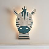 Lights4fun LED Wandleuchte Zebra Fernbedienung Timer batteriebetrieben Innenbereich Kinderzimmerdeko