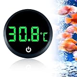 Aquarienthermometer Digital Aquarium Thermometer Mini Aquarium Thermometer Digital Digitales Aquarium-Thermometers mit LED Display Kleben-On Mini Marine Temperatursensor für Süßwasse-Meeresaquarien(℃)