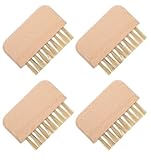 4er Set Weiche Nagelbürste, Fingernagelbürste Weich Natürliche Buchenholz-Bürste mit Weichen Borsten, Ergonomisches Design für Hände und Füße Sanfte Hautpeeling und Nagelreinigung