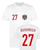 WM EM Trikot - ÖSTERREICH 27 - Herren T-Shirt - Weiss/Rot-Schwarz Gr. L