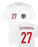 WM EM Trikot - ÖSTERREICH 27 - Herren T-Shirt - Weiss/Rot-Schwarz Gr. S