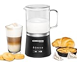 ROMMELSBACHER Milchaufschäumer MS 625, elektrisch, 500 ml zum Verrühren, Glaskanne, 250 ml zum Schäumen, 5 Programme, heiß & kalt schäumen oder verrühren