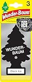 WUNDER-BAUM Auto-Lufterfrischer I Anhänger für langanhaltenden Duft im Auto oder zu Hause I Black Ice, 3 Stück