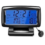 Auto Thermometer Digital Wecker Ruspela Auto Fahrzeuge Temperatur Gauge mit Hintergrundbeleuchtung Auto Thermometer Uhr Digital Alarm Clock