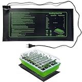 EWENYS Pflanzen Heizmatte Pflanzen Graphen, Wärmematte für Sämling Germination, IP67 Wasserdichtes 20W Temperatur Heizkissen Mat Wärmer Bett Matte für Anzucht Gewächshaus oder Growbox (53 * 25 cm)