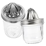 Homoyoyo 2 Stück Edelstahl Hand zitronenpresse Manueller Fruchtsaftentwicker für Orangen Limetten Einfache Reinigung Schnelles Saftpressen für Zuhause und Küche Vielseitig Einsetzbar